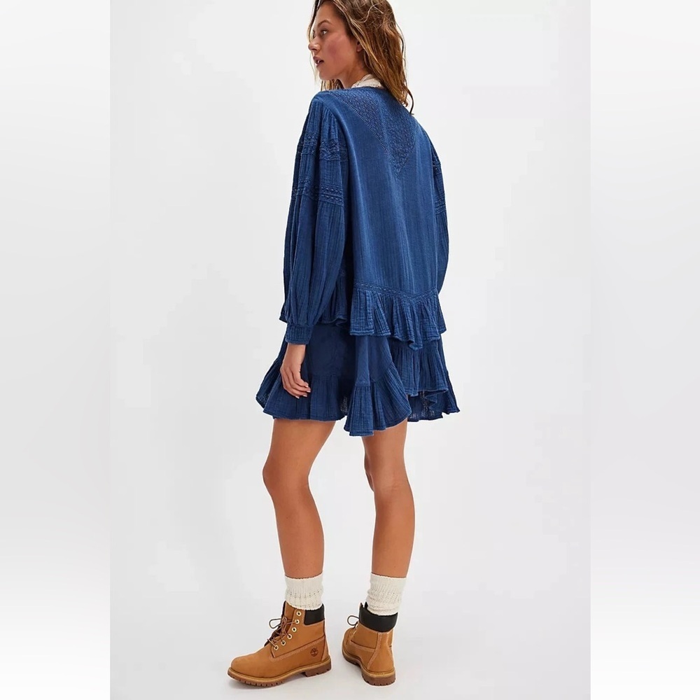 NWOT Free People Sachi Mini Dress Blue - Picture 9 of 9